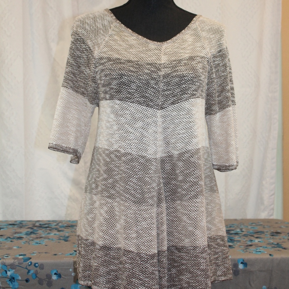 Two One Two Asymmetrical Knit Top Tan
